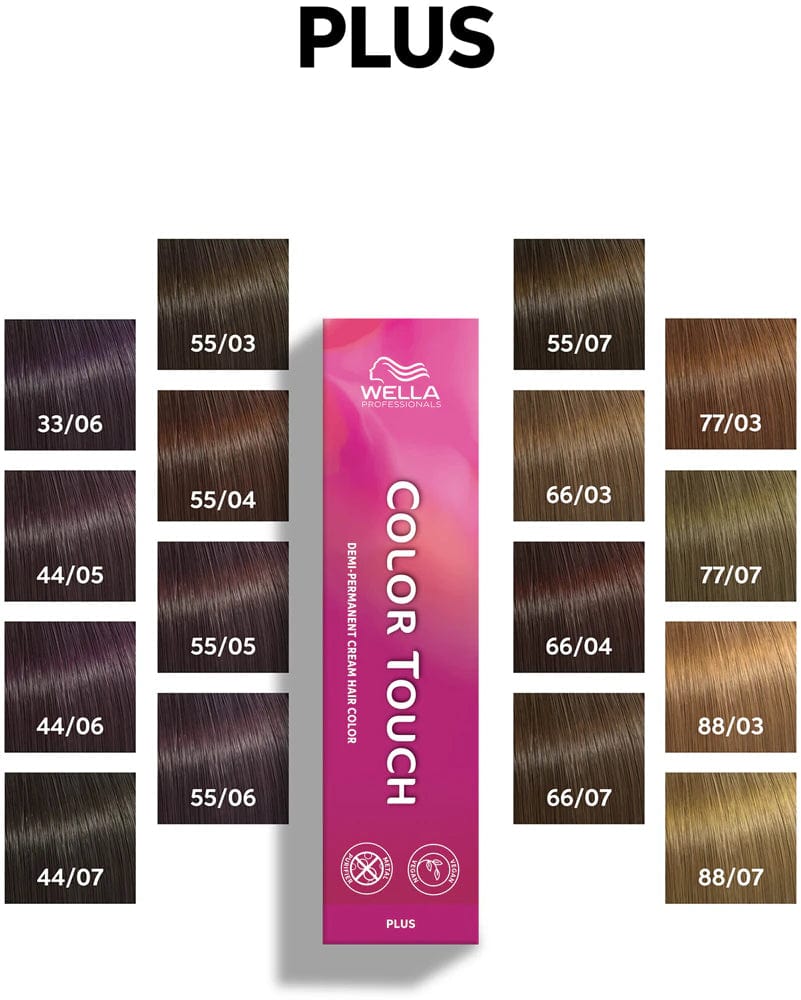 Wella Tinte Color Touch Plus 55/04 Castaño Claro Intenso Natural Cobrizo-60ML Roberta Beauty Club Tienda Online Productos de Peluqueria