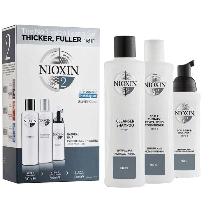 Nioxin Tratamiento SYSTEM 2 Kit Champú 300ml + Acondicionador 300ml +Tratamiento 100ml Roberta Beauty Club