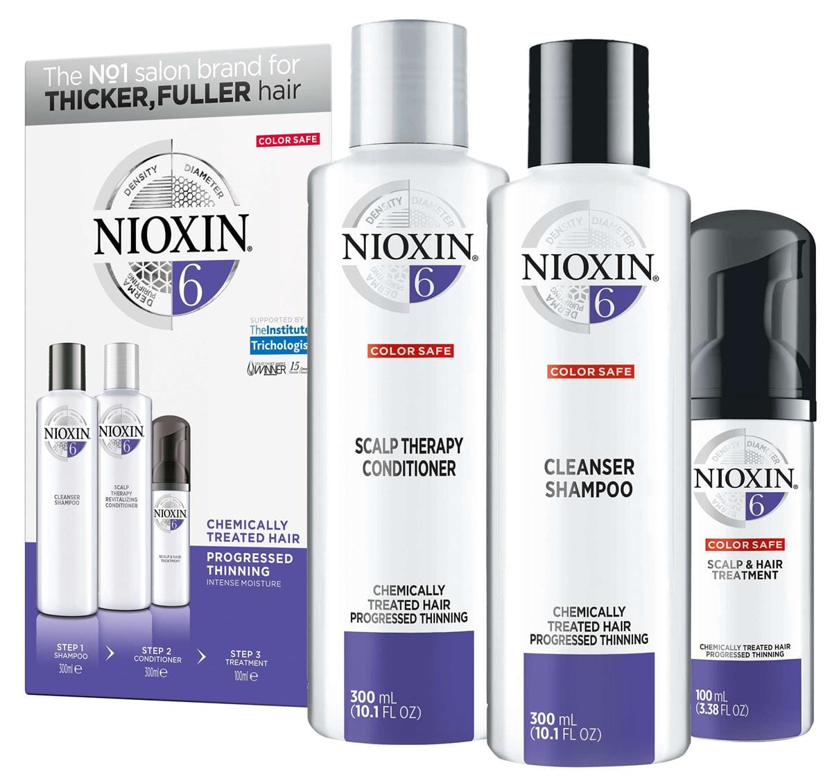 Nioxin Tratamiento SYSTEM 6 Kit Champú 300ml + Acondicionador 300ml +Tratamiento 100ml Roberta Beauty Club