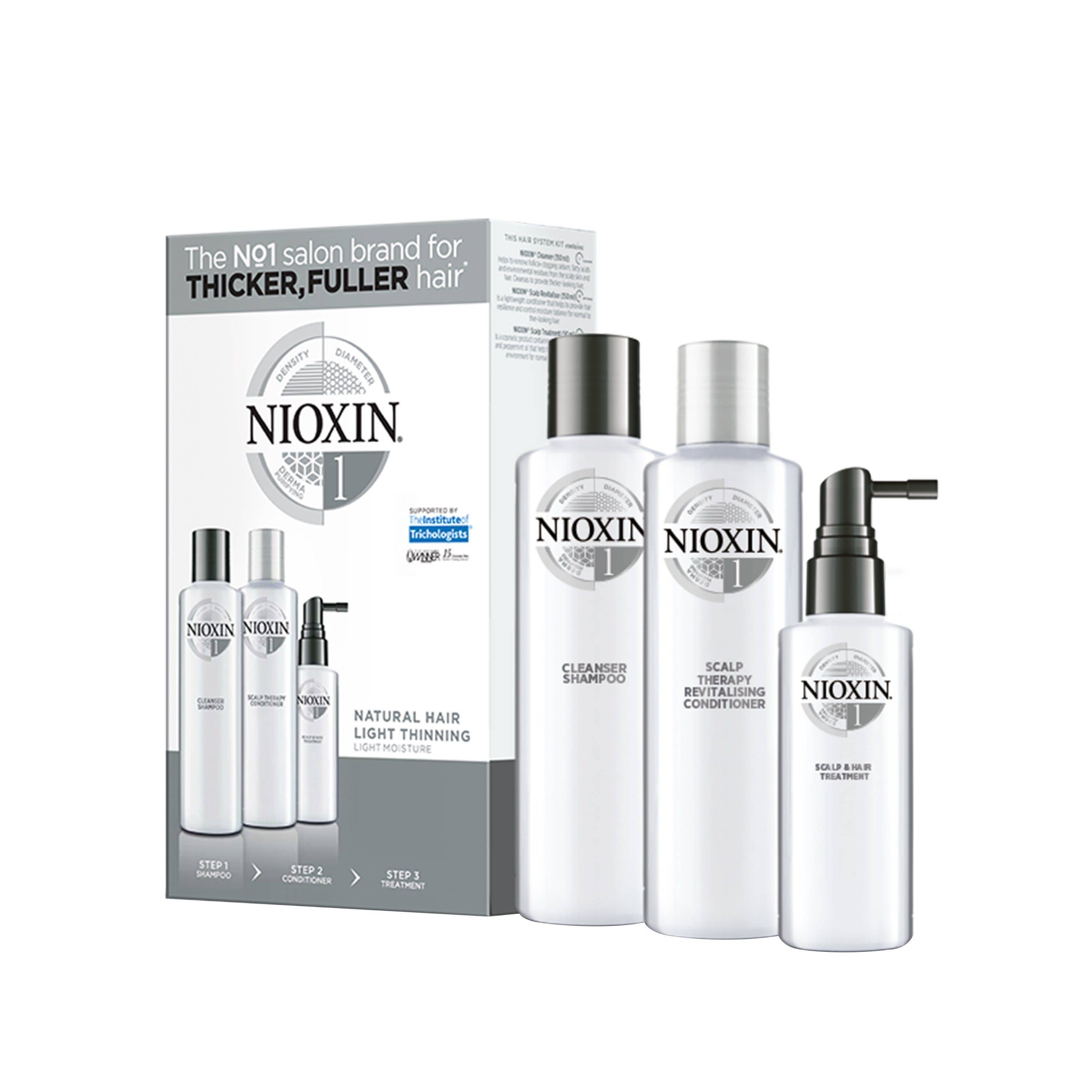 Nioxin Tratamiento SYSTEM Kit 1 Champú 150ml + Acondicionador 150ml + Tratamiento 50ml Roberta Beauty Club