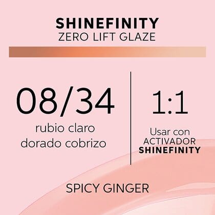 Wella Tinte Shinefinity Wella 08/34 Rubio Claro Dorado Cobrizo -60ML Roberta Beauty Club Tienda Online Productos de Peluqueria